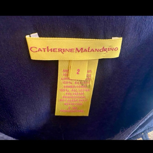 Catherine Malandrino Metallic Patchwork Sheath Dress Black Multi Sz 2 - Picture 2 of 9